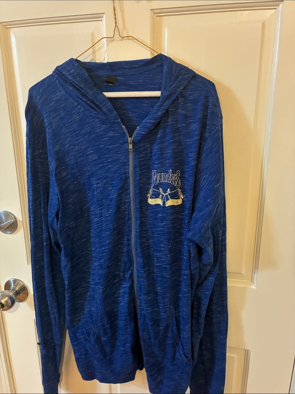Blue Founders Zip-Up Hoodie with Embroidered Logo